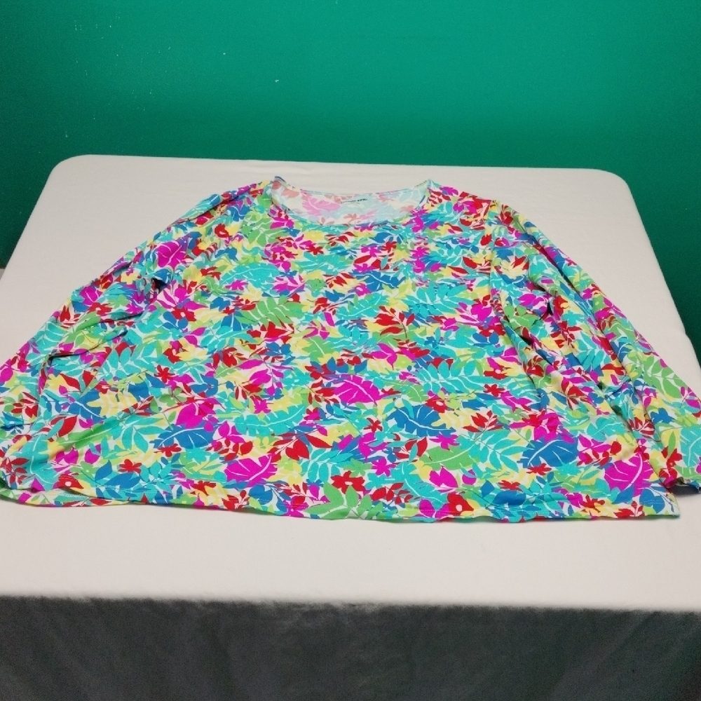 Lands' End Multicolor Floral Top Size 3X/L